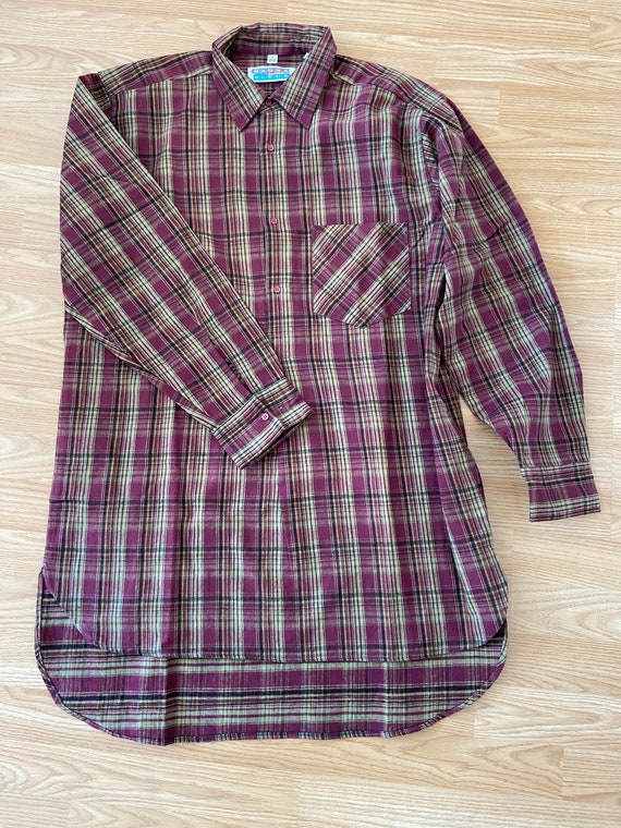 Unworn - French 'BARBE BLEUE' Purple Checked  Bru… - image 8