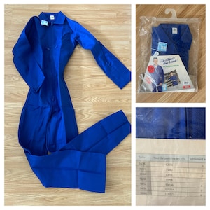 NOS -Unworn Vintage French &#39;Bleu de Travail&#39; 100% Cotton Blue Overalls / Workers Coverall / Boiler Suit (S) W26 L30