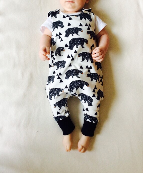 Items similar to Baby romper, Harem style baby romper, hipster baby