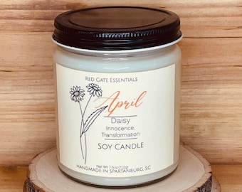 April Birth Flower Soy Candle, April Birthday Candle, April Gift Candle, April Birthstone, April Birth Month Candle