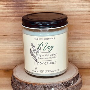 May Birth Flower Soy Candle, May Birthday Candle, May Gift Candle, May Birthstone, May Birth Month Candle