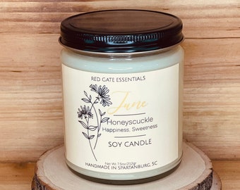 June Birth Flower Soy Candle, June Birthday Candle, June Gift Candle, June Birthstone, June Birth Month Candle