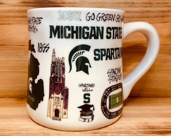 Licensed Michigan State University, Ceramic Coffee Mug with my Hand Poured, Soy Candle, Choose Your Scent