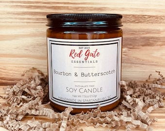 Soy Candles in Amber Glass Jars, Man Candles, Masculine Candles, Phthalate Free Soy Candles