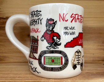Licensed North Carolina State University, NC State, Ceramic Coffee Mug with my Hand Poured, Soy Candle, Choose Your Scent