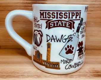 Licensed Mississippi State University, MSU, Bulldogs Ceramic Coffee Mug with my Hand Poured, Soy Candle, Choose Your Scent