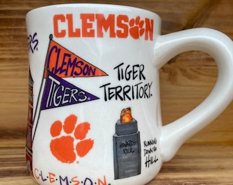 Licensed Clemson University, Tigers, Collegiate Coffee Mug with my Hand Poured, Soy Candle Choose Your Scent