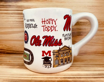 Tasse à café collégiale Ole Miss, Université du Mississippi, coulée à la main, bougie de soja, parfum au choix