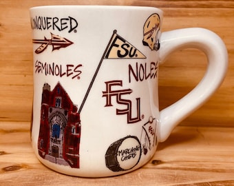 Licensed Florida State University, FSU, Collegiate Coffee Mug with my Soy Hand Poured, Soy Candle, Choose Your Scent