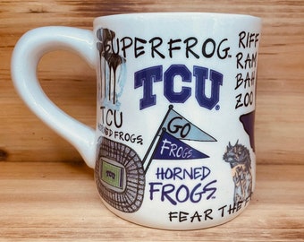 Licensed Texas Christian University, TCU, Horned Frogs Collegiate Coffee Mug with my Soy Hand Poured, Soy Candle, Choose Your Scent