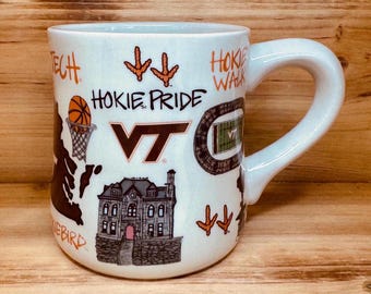 Licensed Virginia Tech Collegiate Coffee Mug with my Hand Poured, Soy Candle, Choose Your Scent