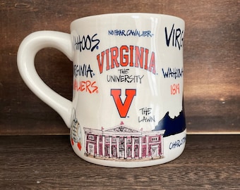 Licensed University of Virginia, Cavaliers, Wahoos Collegiate Coffee Mug with my Soy Hand Poured, Soy Candle, Choose Your Scent