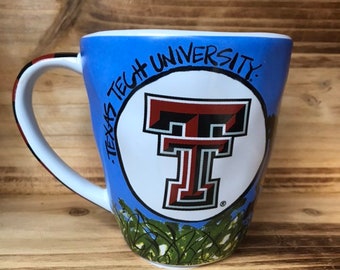 Licensed Texas Tech University, Ceramic Coffee Mug with my Hand Poured, Soy Candle, Choose Your Scent