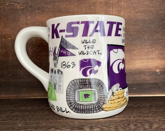 Licensed Kansas State University, Ceramic Coffee Mug with my Hand Poured, Soy Candle, Choose Your Scent