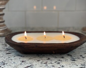 Dough Bowl 3 Wick Soy Candle, Hand Poured, Phthalate Free, Bread Bowl Soy Candle