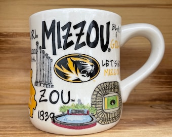 Licensed University of Missouri Tigers Mizzou Collegiate Coffee Mug with my Hand Poured, Soy Candle, Choose Your Scent