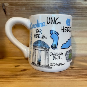 Licensed University of North Carolina Tarheels Collegiate Coffee Mug with my Soy Hand Poured, Soy Candle, Choose Your Scent