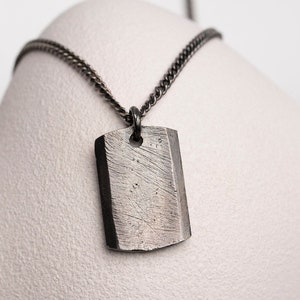 Engraved Bar Necklace Men Oxidized Sterling Silver - Personalized  Birthday Gift for Husband - SN00190