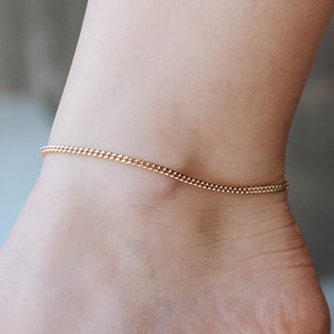 Cuban Link Chain Anklet Curb Solid Sterling Silver Chain - Etsy