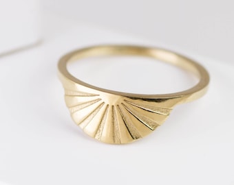 Arc Ring in Sterling Silver and Gold Filled \u2022 Gift for Her \u2022 Half Round Ring \u2022 Half Moon Ring