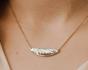 Half Moon Necklace for Women Crescent Sterling Silver - 14K Solid Gold Half Circle Necklace - Birthday Gift for Her Ulalajewels SN00011