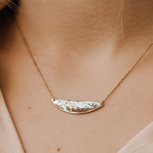 Half Moon Necklace for Women Crescent Sterling Silver - 14K Solid Gold Half Circle Necklace - Birthday  Gift for Her Ulalajewels SN00011