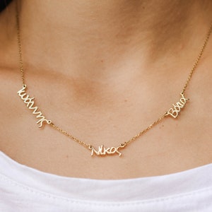 Custom Greek Name Necklace, Sterling Silver Personalized Jewelry, Kids Name Gift SN00020