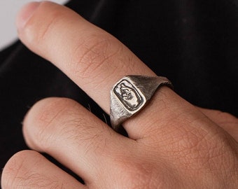 Gekreuzte Finger Ring Oxidiertes Silber 925 für Männer Frauen Brutalist - Glück Geschenk SR00084