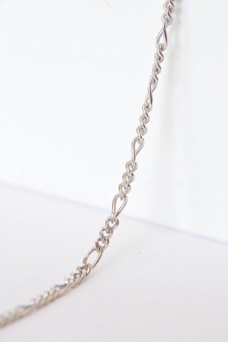 Chain Necklace Figaro SN0795 Dainty Choker Sterling Silver Gift for Girlfriend