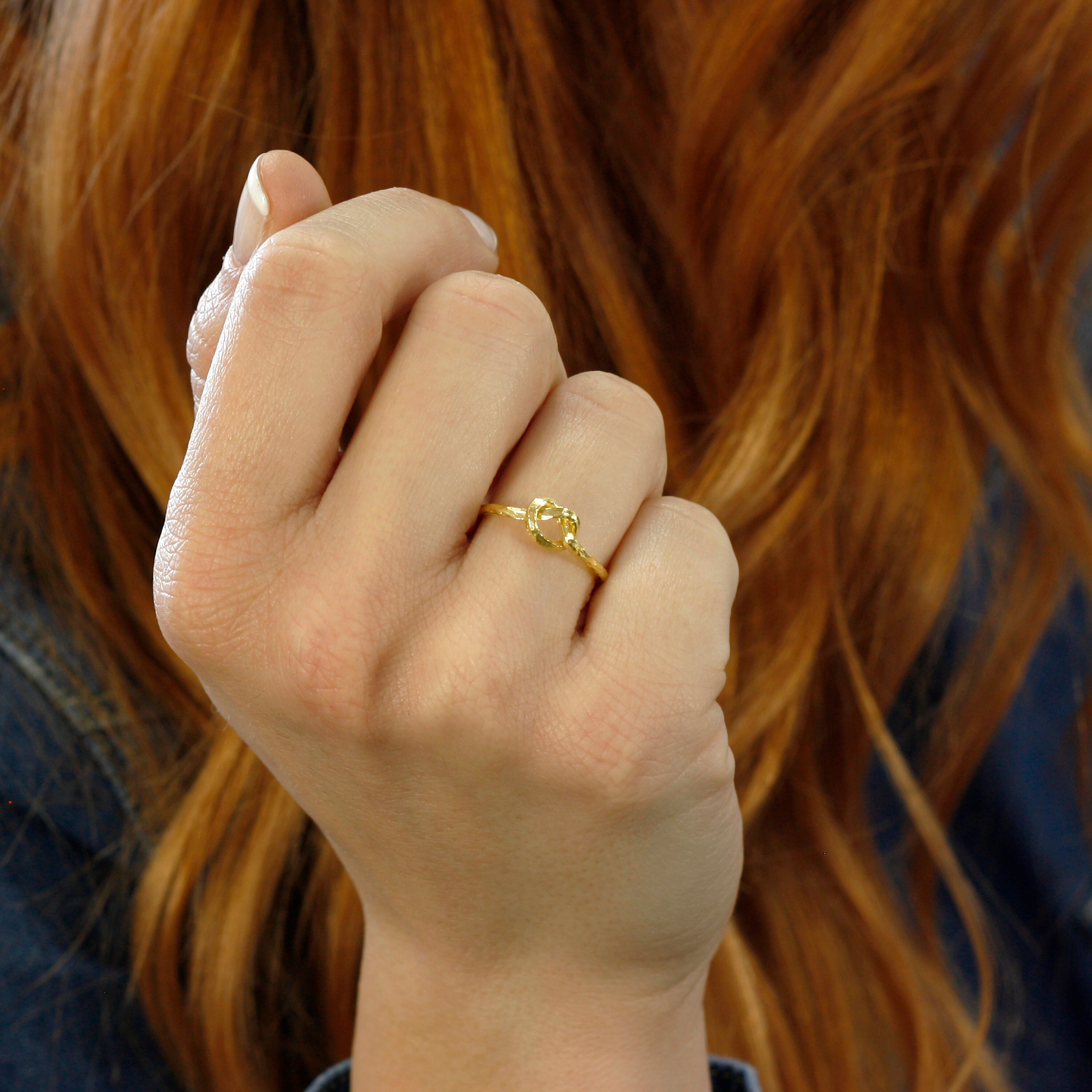 Knot Ring 14K Gold Simple Promise Ring Friendship Love Etsy