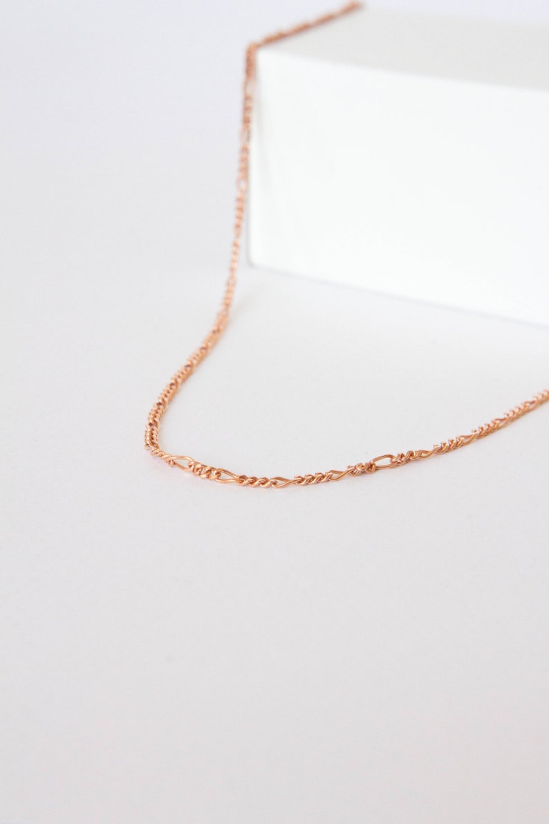 Chain Necklace Figaro SN0795 Dainty Choker Sterling Silver Gift for Girlfriend