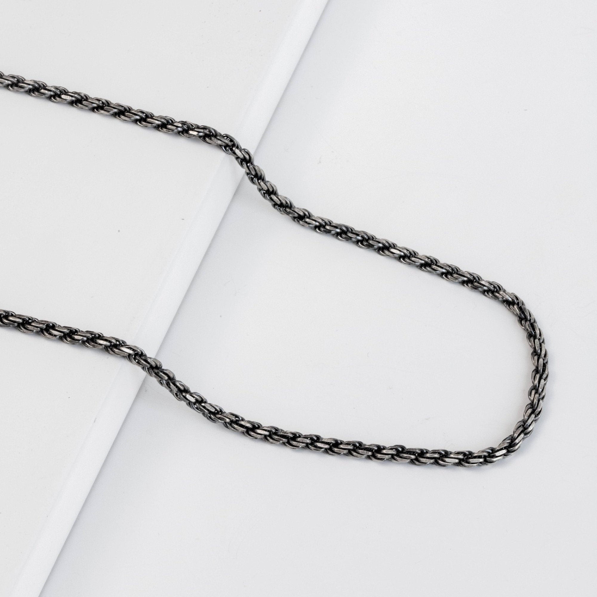 Beck Rope Chain Necklace in Oxidized Sterling Silver