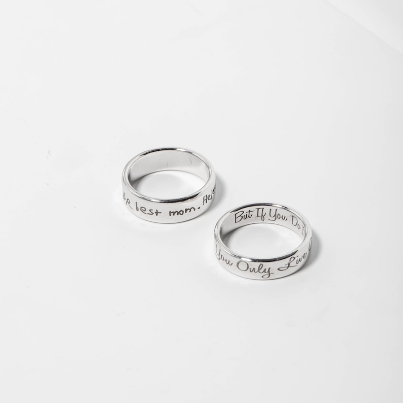 Kid's Actual Handwriting Ring - Custom Name Ring - Personalized ...