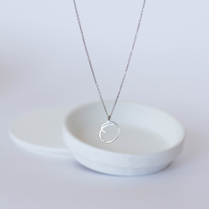 Gift for Her SN0090 Initial Necklace Gold Custom Personalized Letter Monogram Sterling Silver