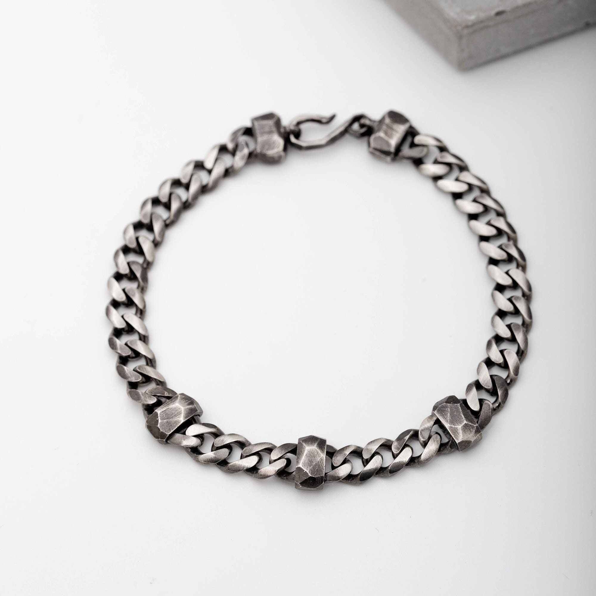 Chunky Cuban Chain Bracelet Unique Black Chain Bracelet 