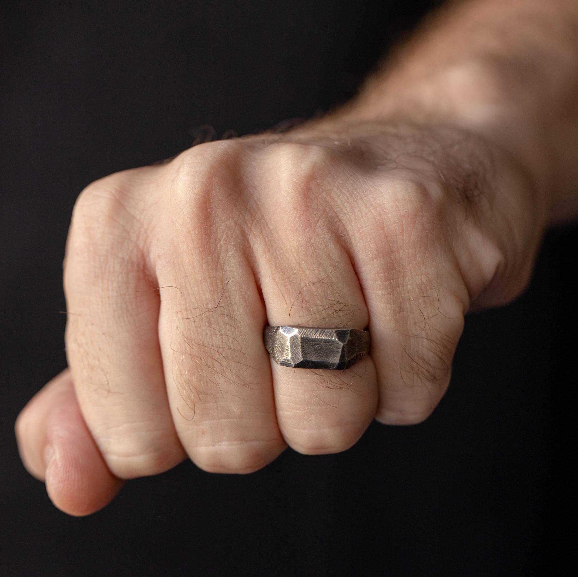 Bague Chevalière Argent 925 - Onyx Noir Et Marcassites - Taille 52 (France) - Occasion Bon état