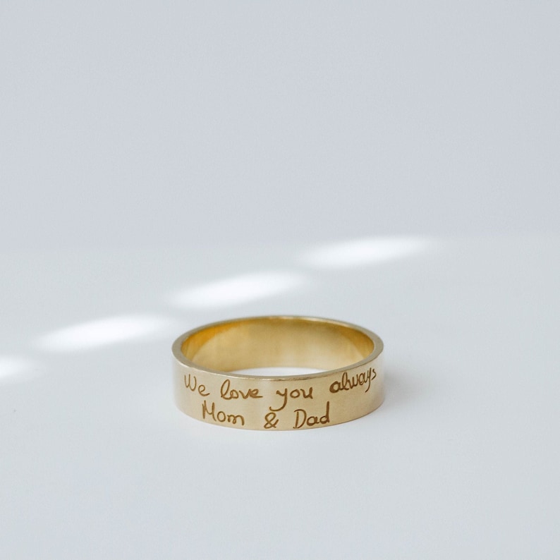 Handwriting Ring Custom Engraved Personalized Kids Name Etsy