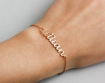 Rose Gold Name Bracelet, Custom Name Bracelet, Rose Gold Bracelet, Personalized Bracelet, Custom Name Jewelry, Bracelet with Name, SB0181