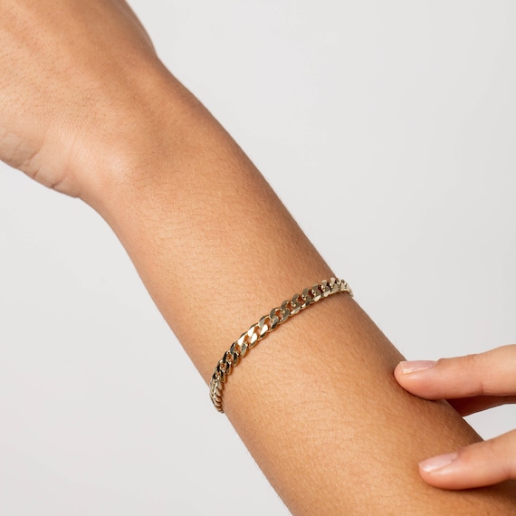 Curb Link Chain Bracelet Women Sterling Silver 5mm - Wide Curb Link Chain Bracelet Women Sterling Silver 5mm - Wide