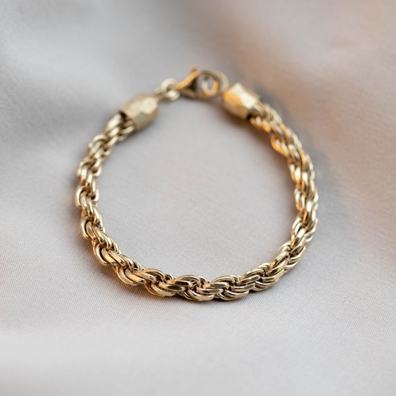 Gold plated rope bracelet deals