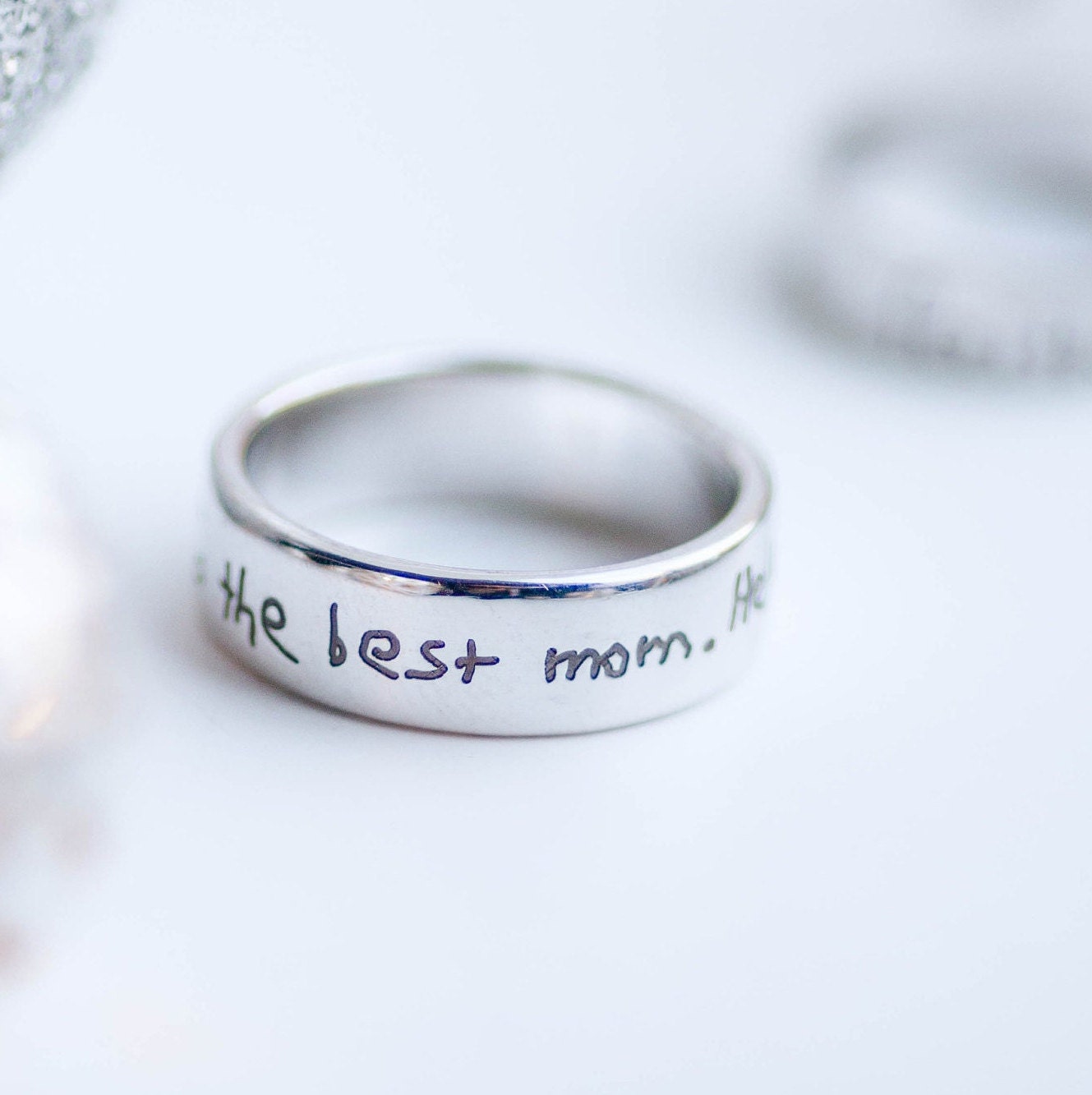 Kid's Actual Handwriting Ring - Custom Name Ring - Personalized ...