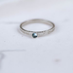 March birthstone ring in sterling silver 925