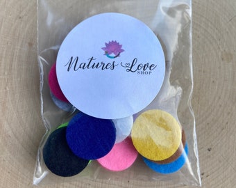 16 Diffuser Felt Pads, 30mm Felt Pads, Essential Oils, Aromatherapy, Diffuser Locket, Aroma Locket, Aromatherapy Pads