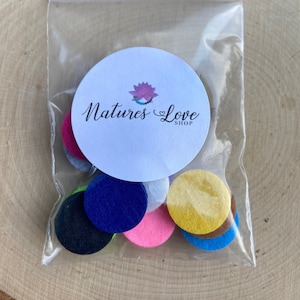 16 Diffuser Felt Pads, 30mm Felt Pads, Essential Oils, Aromatherapy, Diffuser Locket, Aroma Locket, Aromatherapy Pads