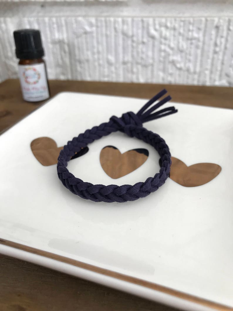 Denim Suede Diffuser, Aromatherapy, Essential Oil Diffuser, Braided Suede, Braided Diffuser, Braided Oil Diffuser, Braided Bracelet image 5