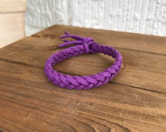 Amethyst Suede Diffuser, Aromatherapy, Essential Oil Diffuser, Braided Suede, Braided Diffuser, Braided Oil Diffuser, Braided Bracelet