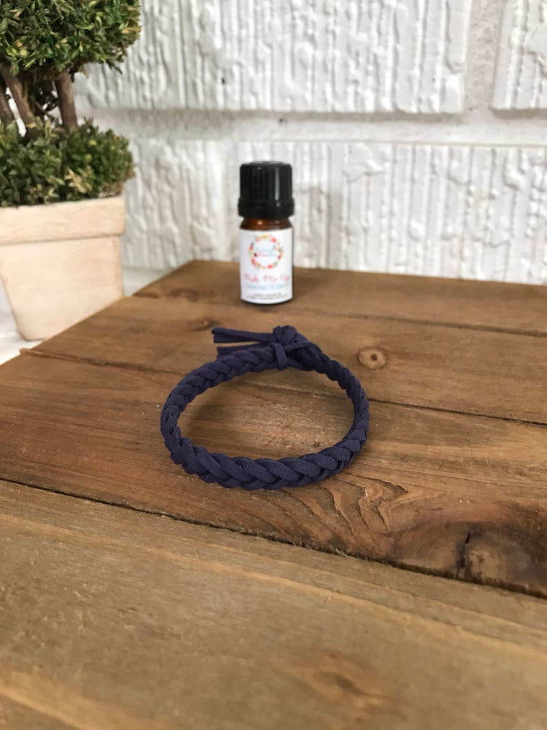 Denim Suede Diffuser, Aromatherapy, Essential Oil Diffuser, Braided Suede, Braided Diffuser, Braided Oil Diffuser, Braided Bracelet image 2