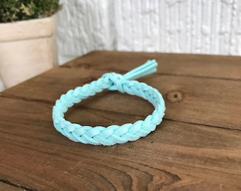 Aquamarine Suede Diffuser, Aromatherapy, Essential Oil Diffuser, Braided Suede, Braided Diffuser, Braided Oil Diffuser, Braided Bracelet