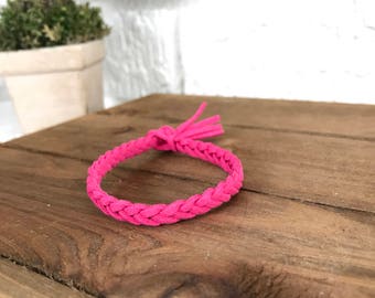 Fuchsia Suede Diffuser, Aromatherapy, Essential Oil Diffuser, Braided Suede, Braided Diffuser, Braided Oil Diffuser, Braided Bracelet