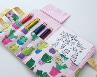 Federmäppchen Halter - Reiseaktivität Träger - Falte Einkaufstasche - Art Craft Kit - Personalisiertes Geburtstagsgeschenk des Kindes - Kreative ruhige Zeit